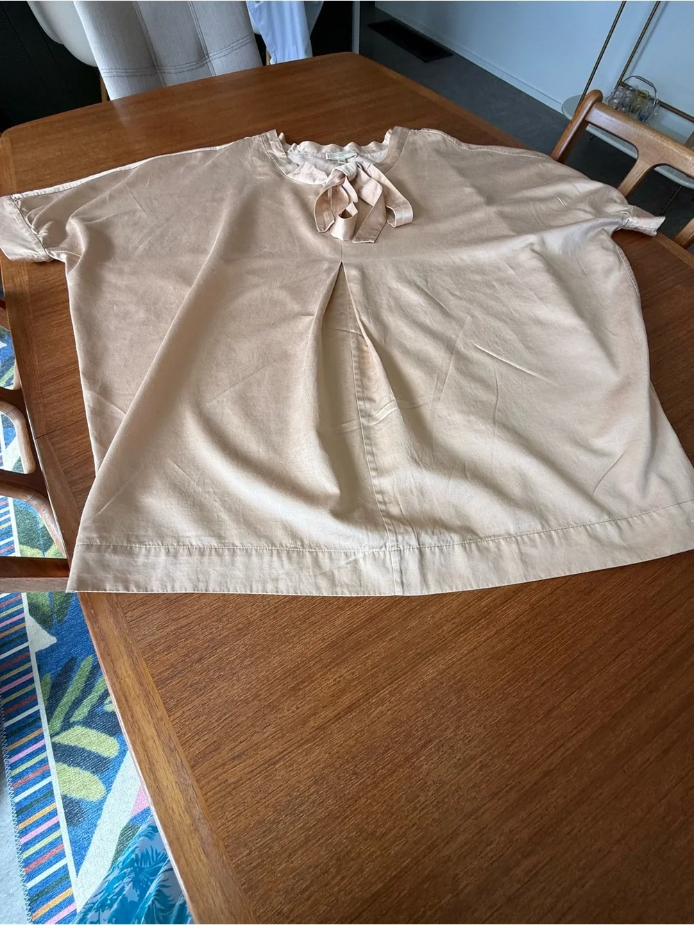 Anthropologie Moulinette Soeurs Tie-Neck Dolman Blush/Soft Rose Gold - Picture 10 of 14